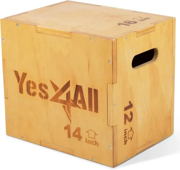 Yes4All Plyo Box, 3-in-1 Wooden Box