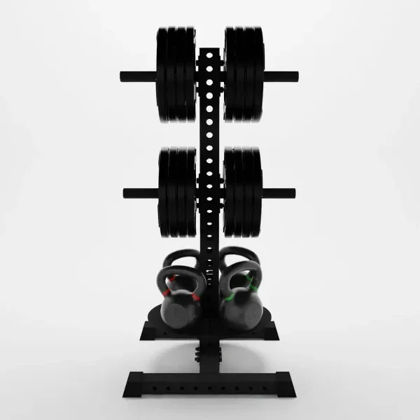 Alpha PK | 3-Tier Vertical Hybrid Plate and Kettlebell Storage Rack