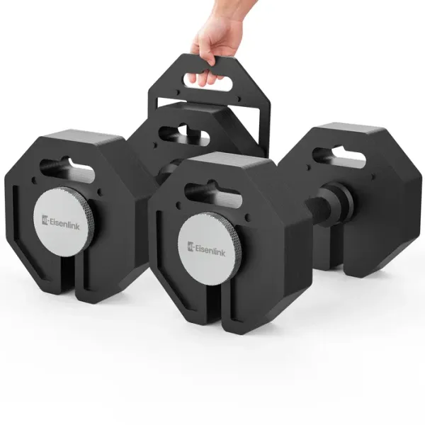 Octagonal Adjustable Dumbbells, 80lb Pair