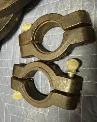 York Vintage leather lined collars for Olympic EZ Curl Bar