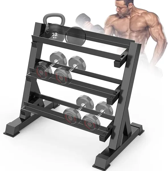 THERUN Adjustable 3 Tier Dumbbell Rack