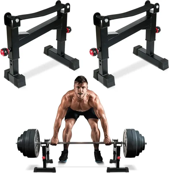 SYNTECSO Deadlift Jack Barbell Stand