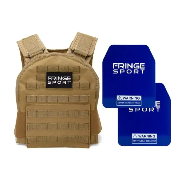 Tactical weight vest w 9 lbs plate pair