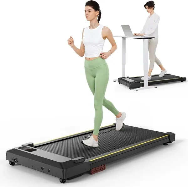 UREVO Walking Pad with Incline, Portable Under Desk Treadmill