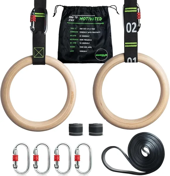 Awegym Gymnastic Rings with Adjustable Straps