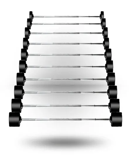 Rubber Fixed Pro Straight Barbell Set