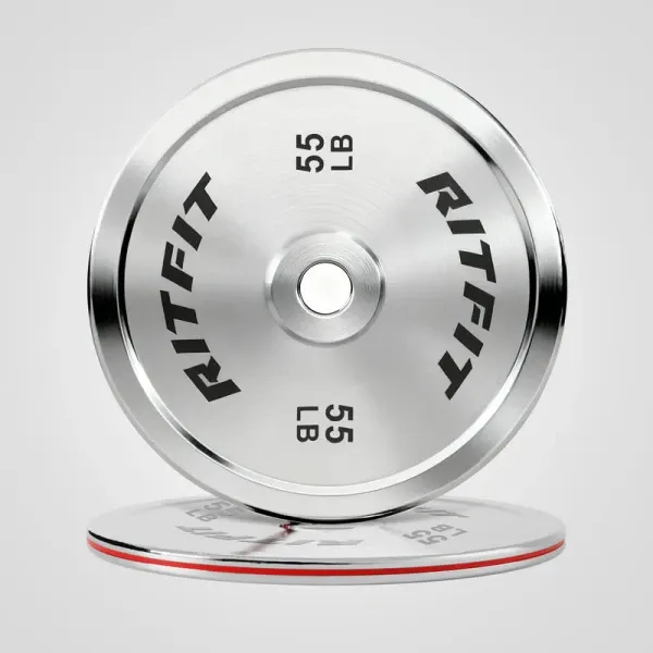 RitFit Silver Steel Strip Olympic Plates 2 Inch