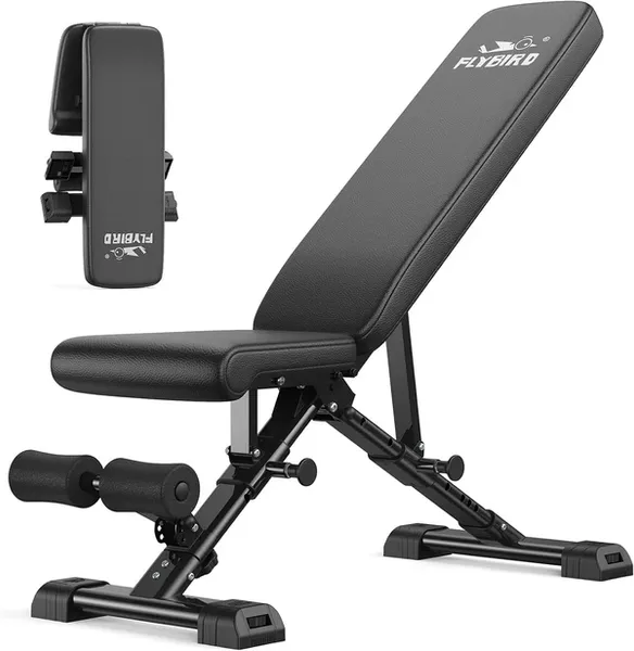 Adjustable Weight Bench, ASTM-Certified 800LBS Workout Bench Foldable for Home Gym