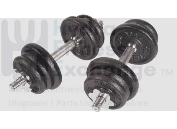 York Barbell Cast Iron Adjustable Spinlock Dumbbell Set