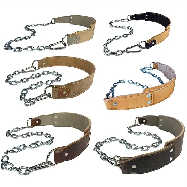 Leather Dip Belt with Chain