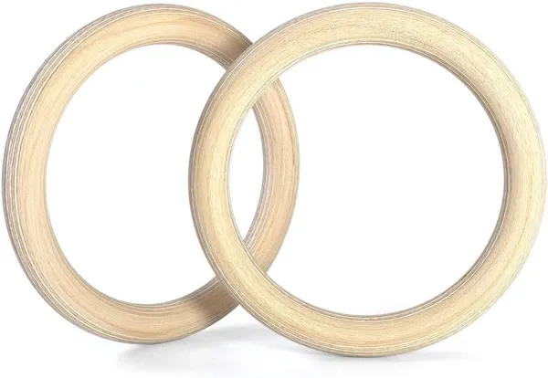 Double Circle Wood Gymnastic Rings