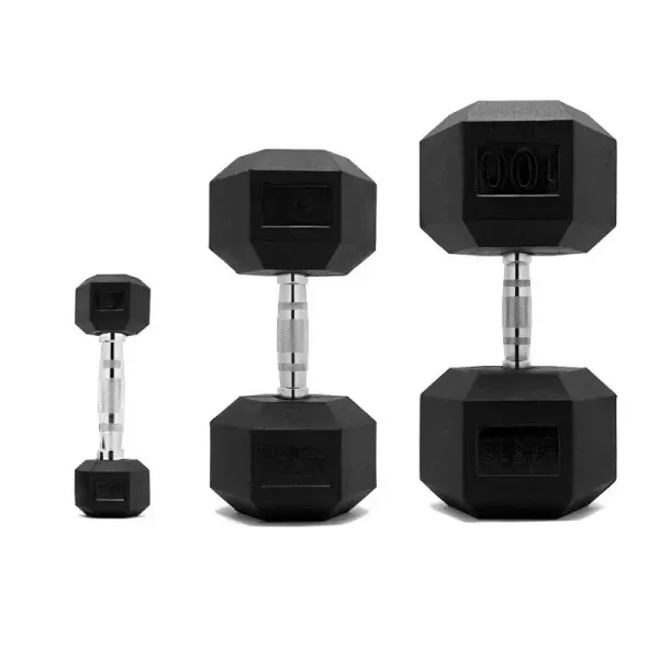 Rubberized Hex Dumbbells