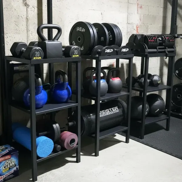 Adjustable Dumbbell & Kettlebell Stand