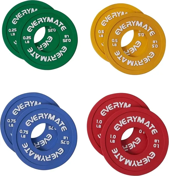 EVERYMATE Rubber Fractional Weight Plates Set of 8