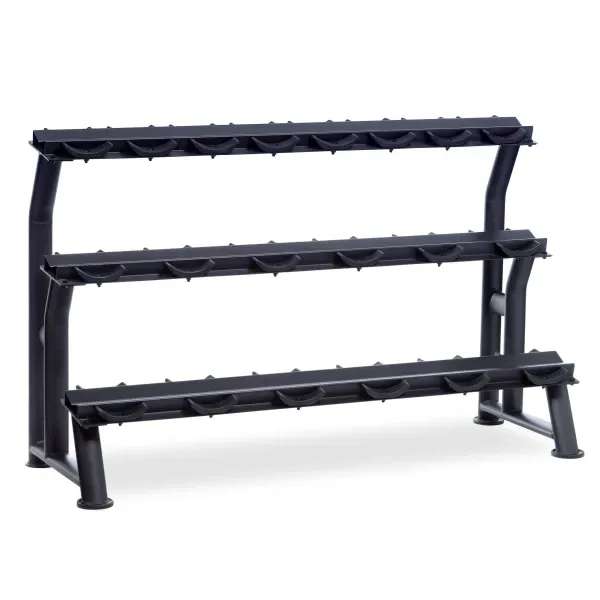 Hampton 3-Tier Fixed Pro-Style Dumbbell Saddle Rack | 10 Pairs