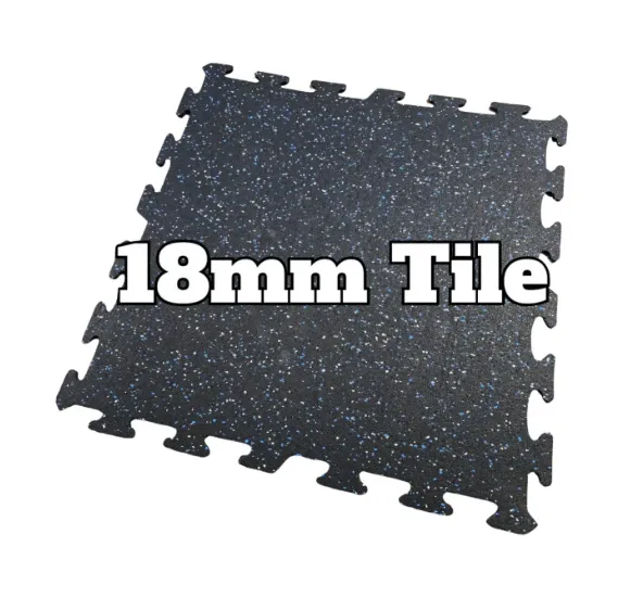 Hammer Clad 18mm (3/4" Nominal) Premium Rubber Floor Tiles and Gym Tile Flooring Interlock