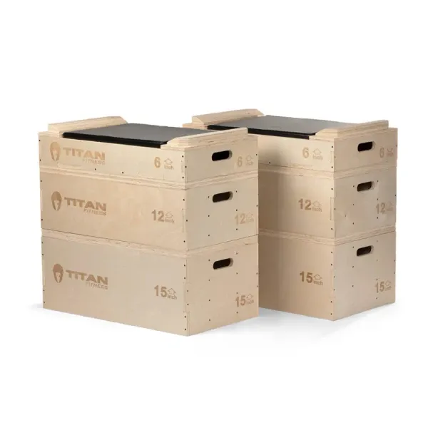 Stackable Wood Jerk Blocks with Silencer Pad